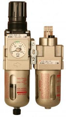 3/8" Manual Drain Air Filter/ Regulator/Lubricator, w/ Gauge EA