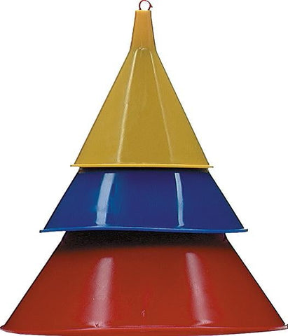 3 Piece Funnel Set, 2 qt., 1 pt., and 1/2 pt. EA