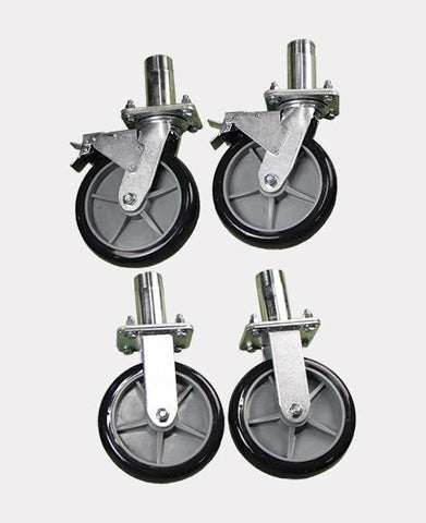 8" CASTER WHEEL KIT WITH ATTCHMNT LEGS (2 SWIVEL/2 RGD) EA